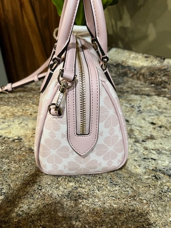 Kate Spade NWOT Spade Flower Small Dolly Duffle In Rose Smoke Multi - Picture 5 of 10
